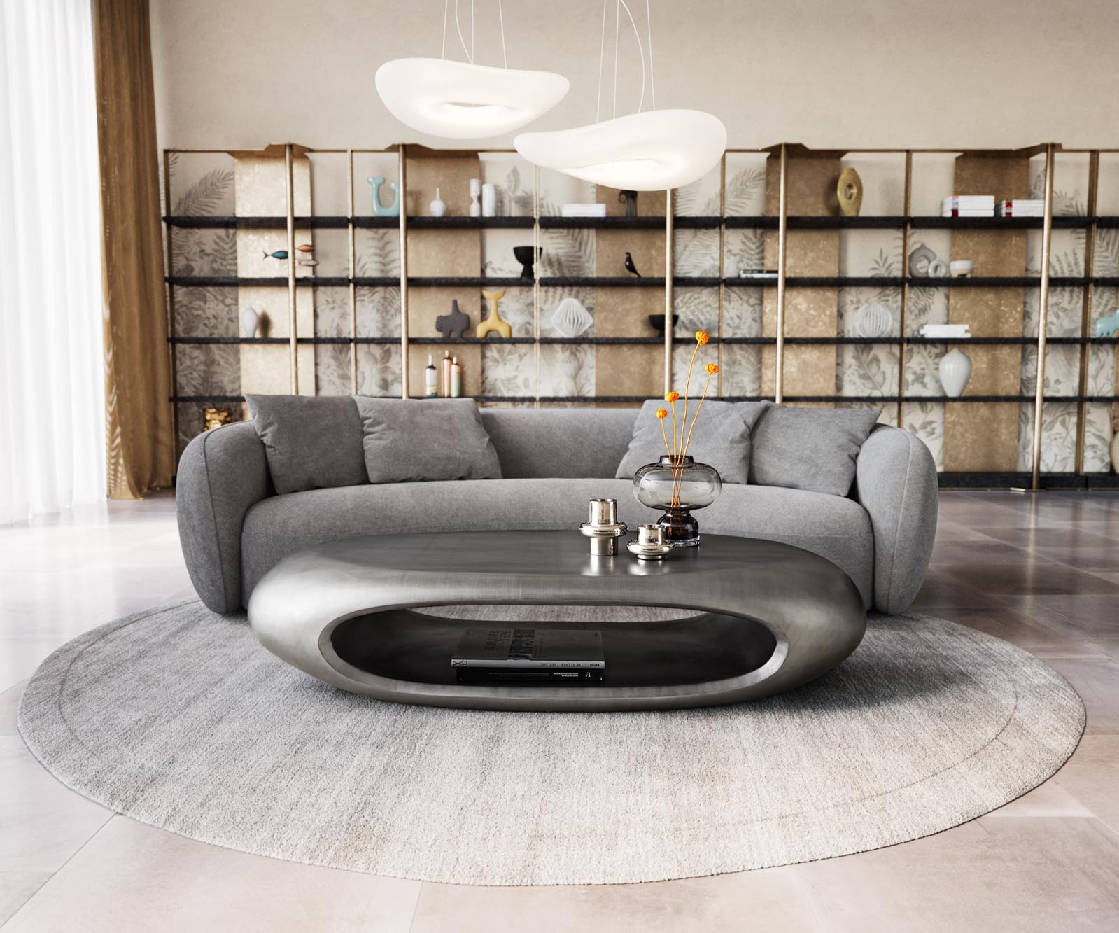 Salontafel Sinor 140x65 cm zilver metallic 1 Salontafel Sinor 140x65 cm zilver metallic 1