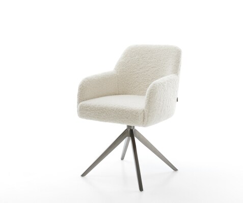 Draaistoel Greg-Flex teddy beige kruisframe breed grafiet 360° draaibaar rocker-functie pocketveer kern