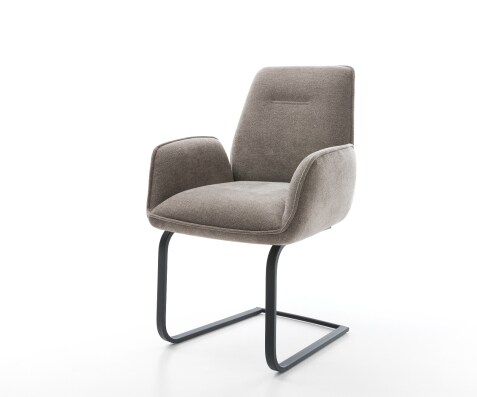 Sledemodel Zoa-Flex zachte stof met structuur taupe sledemodel vlak zwart pocketveer kern