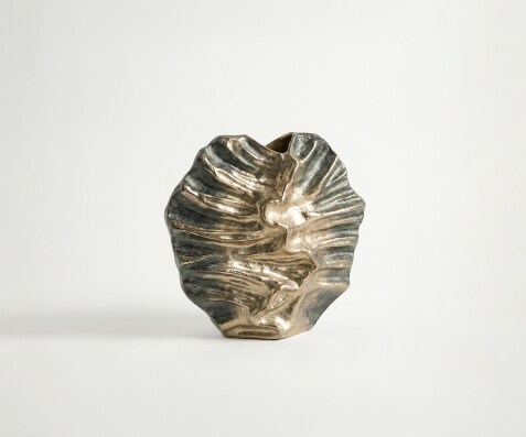 Vaas Nerina B36 x D13 x H35 cm Aluminium Verde Antico Handgemaakt