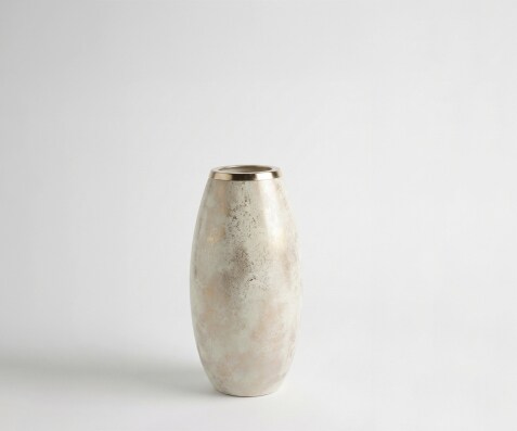 Vaas Velino B22 x D22 x H44 cm Glas Alabaster Gold Handgemaakt