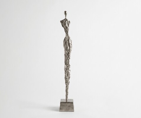 Beeldje Valeria B15 x D15 x H102 cm Aluminium Platin Handgemaakt