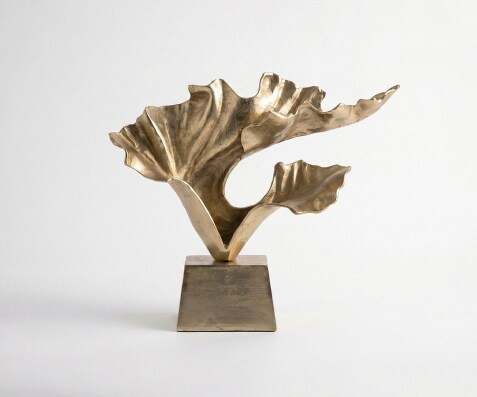 Sculptuur Ginkara B60 x D18 x H57 cm Aluminium Champagner Handgemaakt