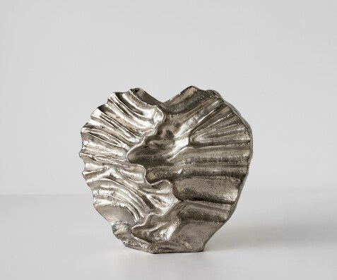 Vaas Nerina B47 x D18 x H42 cm Aluminium Platin Handgemaakt
