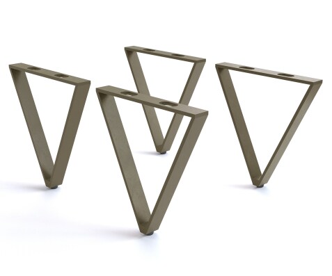 Poot V-vorm 20 cm metaal effectafwerking titanium voor alle meubeltypen (set van 4)