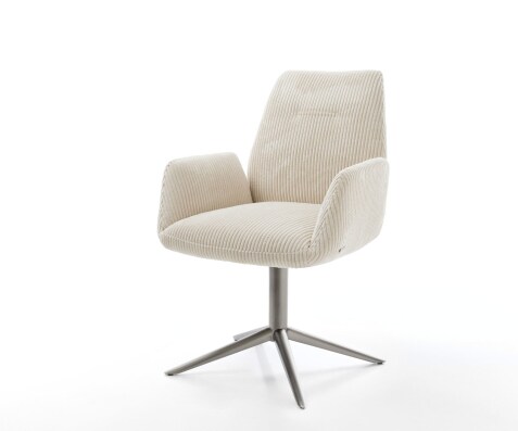 Draaistoel Zoa-Flex koord beige kruispoot grafiet 360° draaibaar rocker-functie pocketveer kern