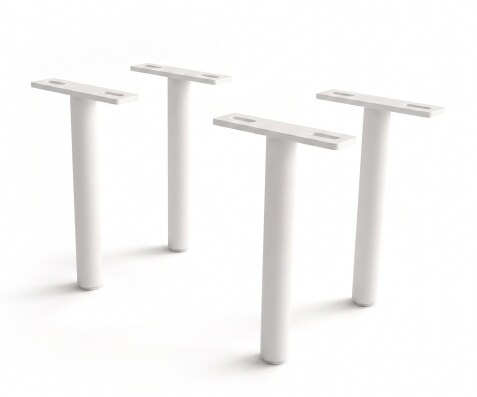 Poot rond metaal wit 20 cm (set van 4)