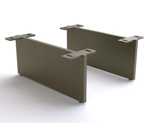 Poot zwevende look effectafwerking titanium 15 cm voor kastmeubels met een diepte van 40 cm (set van 2)