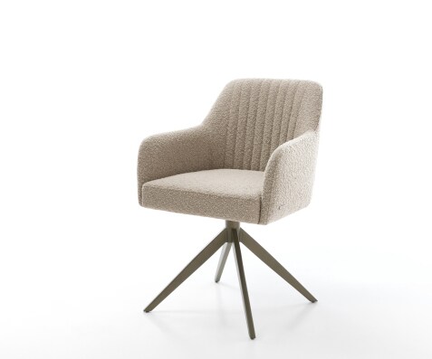 Draaistoel Greg-Flex bouclé mud kruisframe breed afwerking met titanium 360° draaibaar rocker-functie pocketveer kern