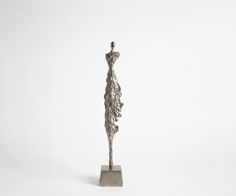 Beeldje Serina B14 x D14 x H85 cm Aluminium Platin Handgemaakt