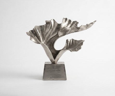 Sculptuur Ginkara B60 x D18 x H57 cm Aluminium Platin Handgemaakt