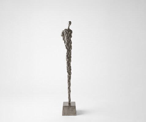 Beeldje Aureon B14 x D14 x H91 cm Aluminium Platin Handgemaakt
