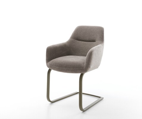 Sledemodel Pejo-Flex zachte stof met structuur taupe sledemodel vlak afwerking met titanium pocketveer kern