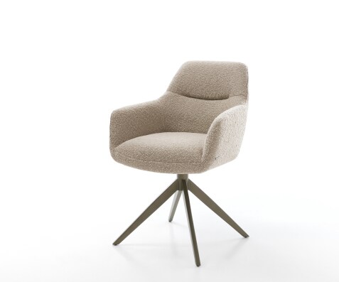 Draaistoel Pejo-Flex bouclé mud kruisframe breed afwerking met titanium 360° draaibaar rocker-functie pocketveer kern
